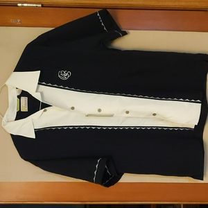 Cubavera Black/Ivory Full Button Shirt Style: CM112 New With Tags